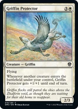 Griffin Protector trading card from Dominaria United Griffin Protector - Dominaria United Magic: The Gathering trading card