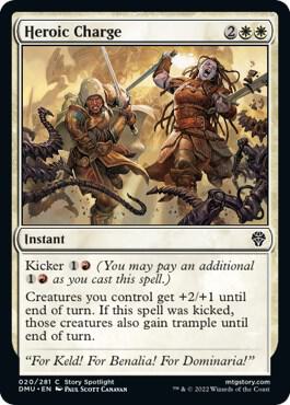 Heroic Charge trading card from Dominaria United Heroic Charge - Dominaria United Magic: The Gathering trading card