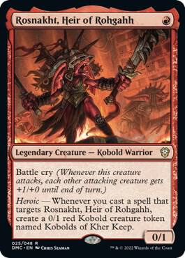 Rosnakht, Heir of Rohgahh trading card from Commander: Dominaria United Rosnakht, Heir of Rohgahh - Commander: Dominaria United Magic: The Gathering trading card