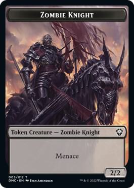 Zombie Knight // Warrior Double-Sided Token - Commander: Dominaria United Magic: The Gathering trading card