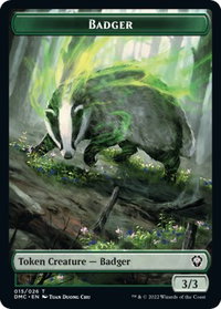 Badger Token - Commander: Dominaria United (DMC) #15 - Token Magic: The Gathering Trading Card