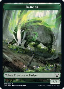 Badger Token - Commander: Dominaria United Magic: The Gathering trading card