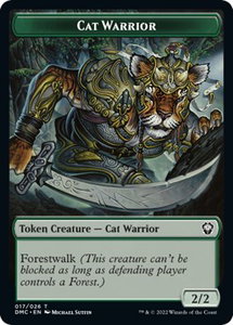 Cat Warrior Token - Commander: Dominaria United (DMC) #17 - Token Magic: The Gathering Trading Card