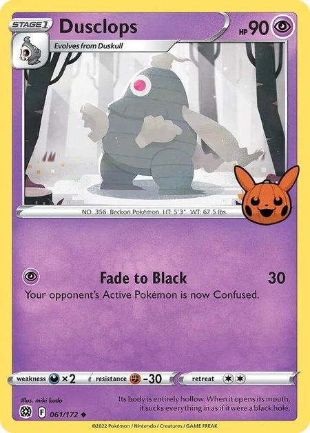 Dusclops trading card from Trick or Trade BOOster Bundle Dusclops - Trick or Trade BOOster Bundle Pokémon trading card