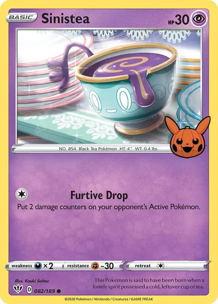 Sinistea trading card from Trick or Trade BOOster Bundle Sinistea - Trick or Trade BOOster Bundle Pokémon trading card