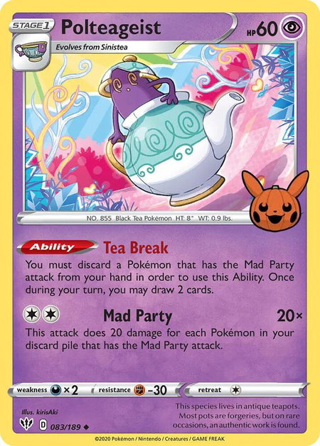 Polteageist trading card from Trick or Trade BOOster Bundle Polteageist - Trick or Trade BOOster Bundle Pokémon trading card