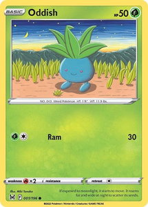 Oddish - SWSH11: Lost Origin (SWSH11) #001/196 - Common Pokémon Trading Card