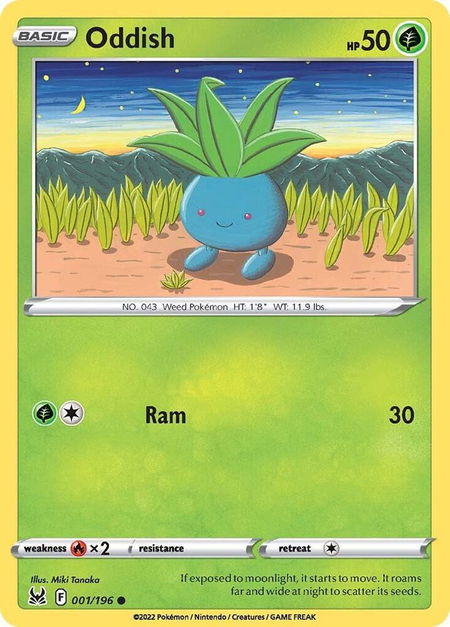 Oddish - SWSH11: Lost Origin Pokémon trading card