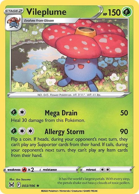 Vileplume - SWSH11: Lost Origin Pokémon trading card