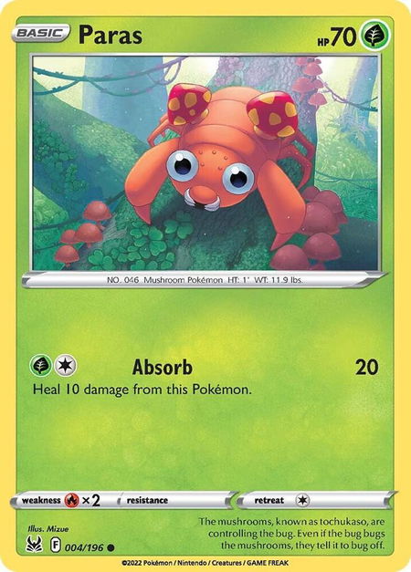 Paras - SWSH11: Lost Origin Pokémon trading card