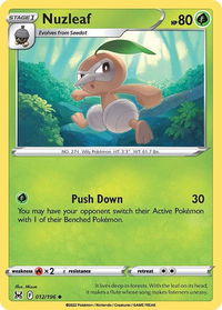 Nuzleaf - SWSH11: Lost Origin (SWSH11) #012/196 - Uncommon Pokémon Trading Card