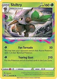 Shiftry - SWSH11: Lost Origin (SWSH11) #013/196 - Holo Rare Pokémon Trading Card