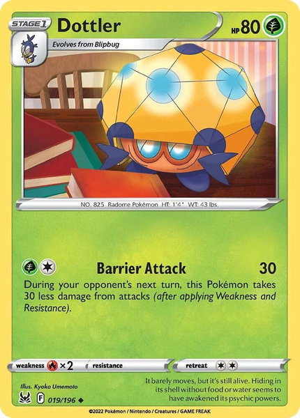 Dottler trading card from SWSH11: Lost Origin Dottler - SWSH11: Lost Origin Pokémon trading card