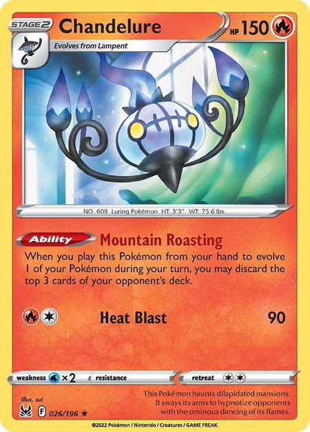 Chandelure - SWSH11: Lost Origin Pokémon trading card