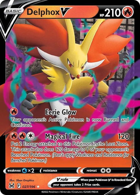 Delphox V - SWSH11: Lost Origin Pokémon trading card