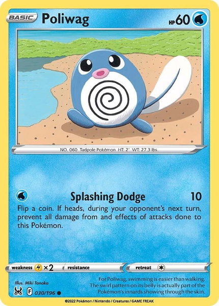 Poliwag trading card from SWSH11: Lost Origin Poliwag - SWSH11: Lost Origin Pokémon trading card
