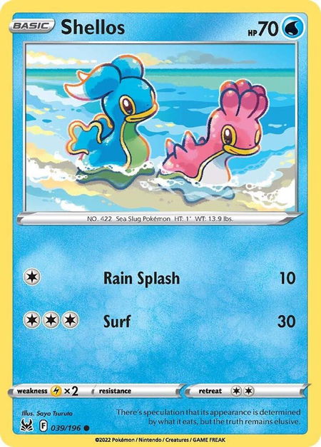 Shellos - SWSH11: Lost Origin Pokémon trading card