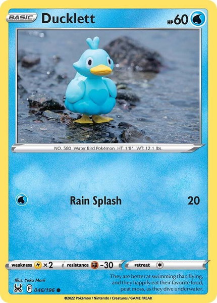 Ducklett trading card from SWSH11: Lost Origin Ducklett - SWSH11: Lost Origin Pokémon trading card