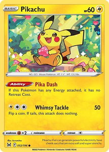 Pikachu - SWSH11: Lost Origin (SWSH11) #052/196 - Common Pokémon Trading Card