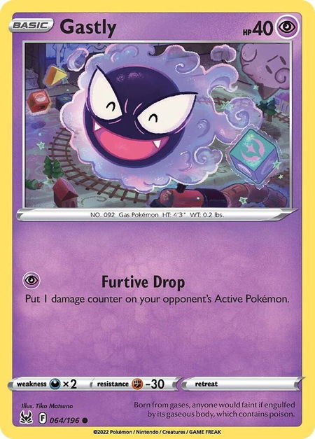 Gastly trading card from SWSH11: Lost Origin Gastly - SWSH11: Lost Origin Pokémon trading card