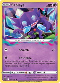 Sableye - SWSH11: Lost Origin (SWSH11) #070/196 - Holo Rare Pokémon Trading Card