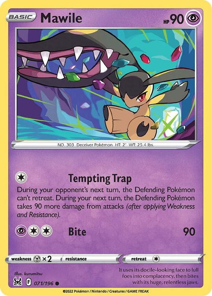 Mawile trading card from SWSH11: Lost Origin Mawile - SWSH11: Lost Origin Pokémon trading card