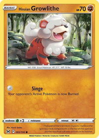 Hisuian Growlithe - SWSH11: Lost Origin (SWSH11) #083/196 - Common Pokémon Trading Card