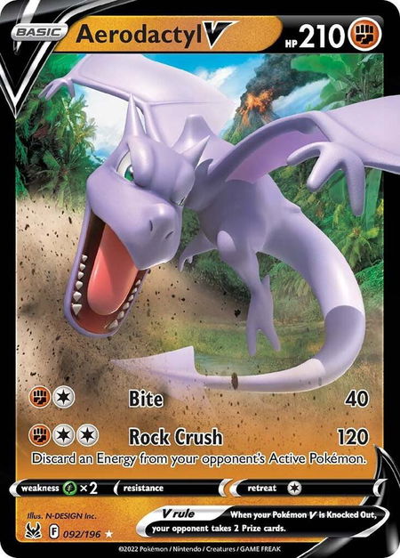 Aerodactyl V - SWSH11: Lost Origin Pokémon trading card