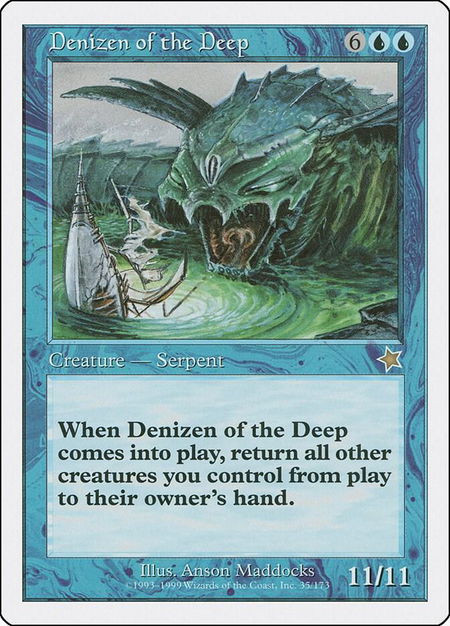 Denizen of the Deep trading card from Starter 1999 Denizen of the Deep - Starter 1999 Magic: The Gathering trading card