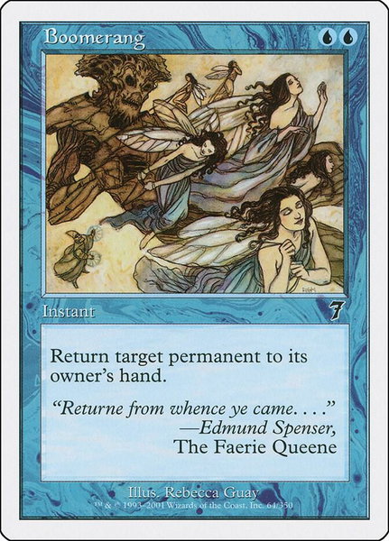 Boomerang trading card from 7th Edition Boomerang - 7th Edition Magic: The Gathering trading card