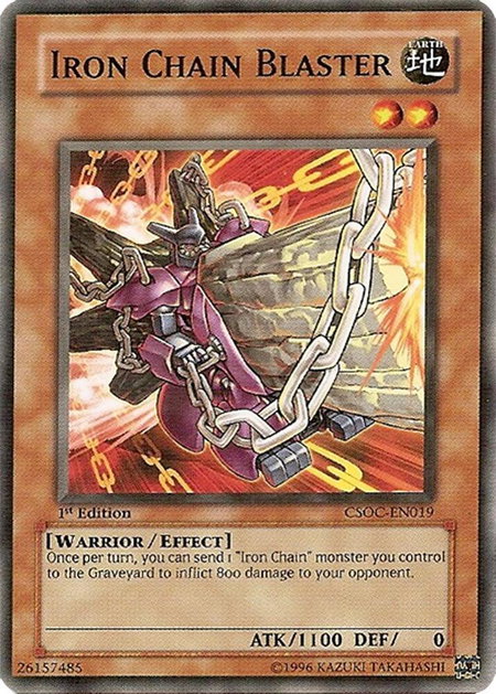 Iron Chain Blaster trading card from Crossroads of Chaos Iron Chain Blaster - Crossroads of Chaos YuGiOh trading card