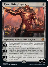 Karn, Living Legacy - Prerelease Cards (PRE) #1s - Mythic Magic: The Gathering Trading Card