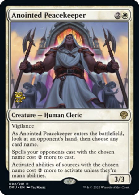 Anointed Peacekeeper - Prerelease Cards Magic: The Gathering trading card