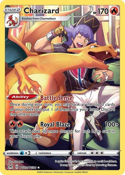 Charizard - SWSH11: Lost Origin Trainer Gallery Pokémon trading card