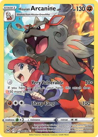 Hisuian Arcanine - SWSH11: Lost Origin Trainer Gallery (SWSH11: TG) #TG08/TG30 - Ultra Rare Pokémon Trading Card