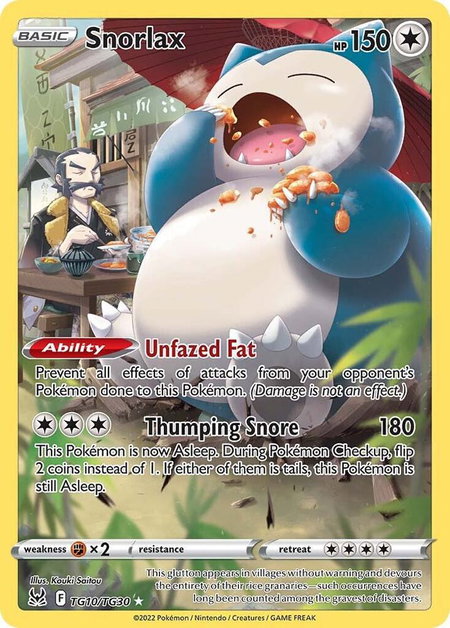 Snorlax - SWSH11: Lost Origin Trainer Gallery Pokémon trading card