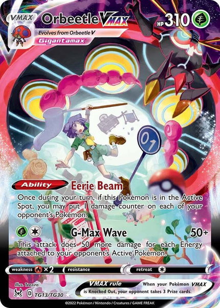 Orbeetle VMAX trading card from SWSH11: Lost Origin Trainer Gallery Orbeetle VMAX - SWSH11: Lost Origin Trainer Gallery Pokémon trading card