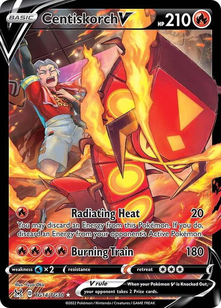 Centiskorch V trading card from SWSH11: Lost Origin Trainer Gallery Centiskorch V - SWSH11: Lost Origin Trainer Gallery Pokémon trading card