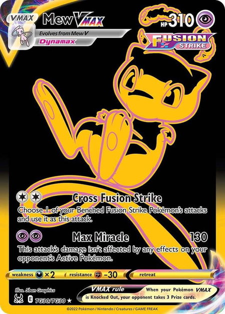 Mew VMAX (Secret) trading card from SWSH11: Lost Origin Trainer Gallery Mew VMAX (Secret) - SWSH11: Lost Origin Trainer Gallery Pokémon trading card