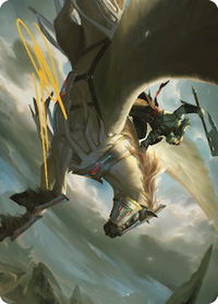 Cleaving Skyrider Art Card (Gold-Stamped Signature) - Art Series: Dominaria United (ASDMU) #5 - Special Magic: The Gathering Trading Card