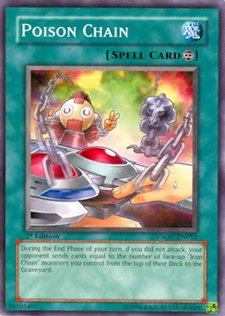 Poison Chain trading card from Crossroads of Chaos Poison Chain - Crossroads of Chaos YuGiOh trading card