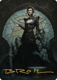 Liliana of the Veil Art Card (Gold-Stamped Signature) - Art Series: Dominaria United (ASDMU) #24 - Special Magic: The Gathering Trading Card