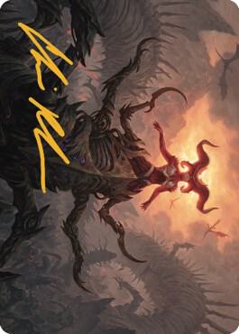 Sheoldred, the Apocalypse Art Card (Gold-Stamped Signature) trading card from Art Series: Dominaria United Sheoldred, the Apocalypse Art Card (Gold-Stamped Signature) - Art Series: Dominaria United Magic: The Gathering trading card