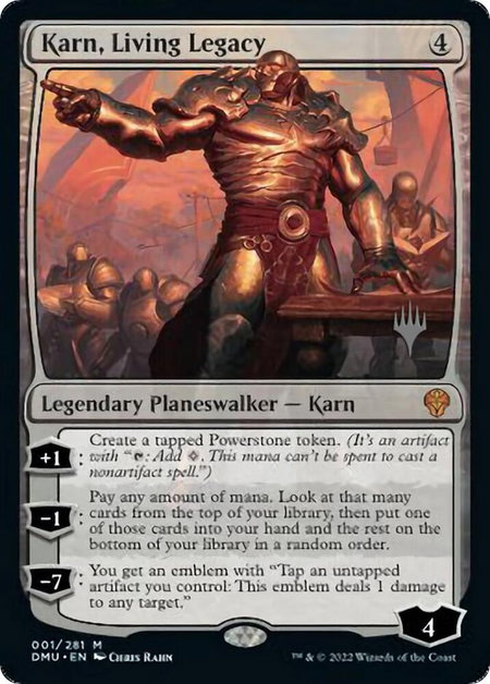 Karn, Living Legacy trading card from Promo Pack: Dominaria United Karn, Living Legacy - Promo Pack: Dominaria United Magic: The Gathering trading card