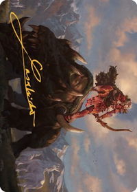 Meria's Outrider Art Card (Gold-Stamped Signature) - Art Series: Dominaria United (ASDMU) #37 - Special Magic: The Gathering Trading Card