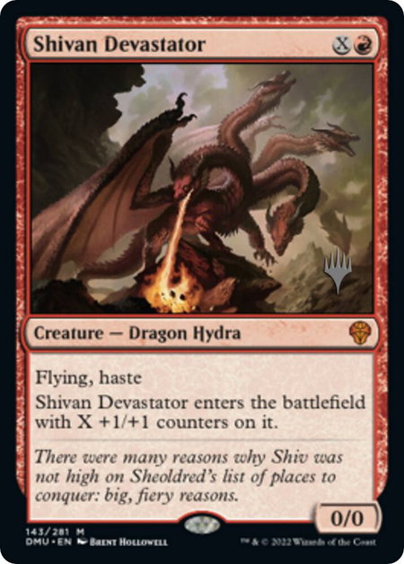 Shivan Devastator trading card from Promo Pack: Dominaria United Shivan Devastator - Promo Pack: Dominaria United Magic: The Gathering trading card