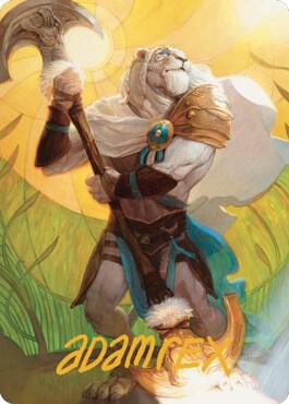 Ajani, Sleeper Agent Art Card (Gold-Stamped Signature) trading card from Art Series: Dominaria United Ajani, Sleeper Agent Art Card (Gold-Stamped Signature) - Art Series: Dominaria United Magic: The Gathering trading card