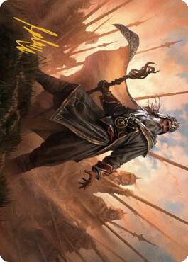 Hazezon, Shaper of Sand Art Card (Gold-Stamped Signature) trading card from Art Series: Dominaria United Hazezon, Shaper of Sand Art Card (Gold-Stamped Signature) - Art Series: Dominaria United Magic: The Gathering trading card