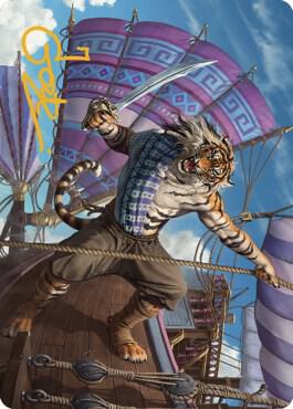 Jedit Ojanen, Mercenary Art Card (Gold-Stamped Signature) trading card from Art Series: Dominaria United Jedit Ojanen, Mercenary Art Card (Gold-Stamped Signature) - Art Series: Dominaria United Magic: The Gathering trading card