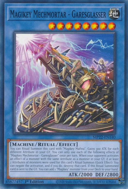 Magikey Mechmortar - Garesglasser - 2022 Tin of the Pharaoh's Gods YuGiOh trading card